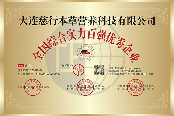 全国综合实力百强优秀企业